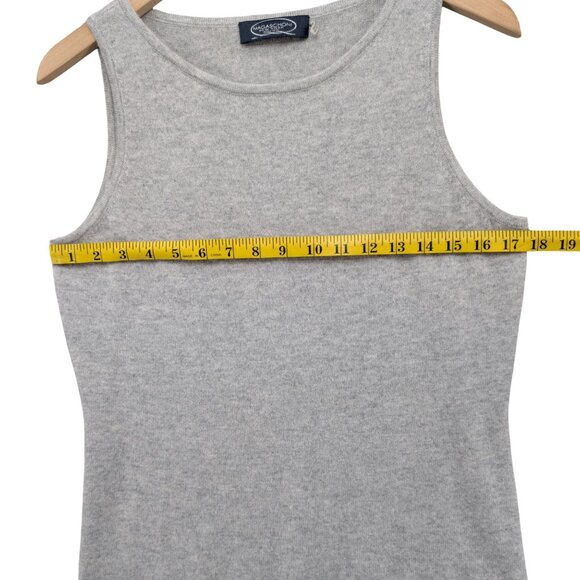 Magaschoni Cashmere Tank Top Sweater Womens Gray Knit Sleeveless Pullover Size M - Picture 6 of 7